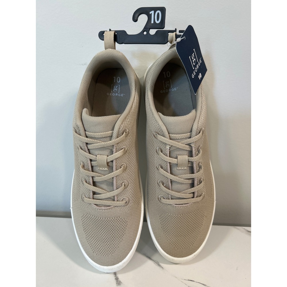 George Knit Sneaker Mens 10 Khaki Lightweight Casual Non-Marking Outsole